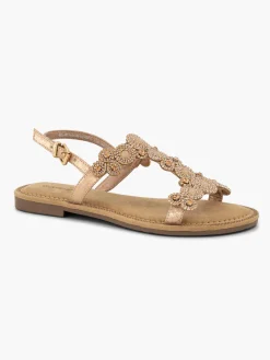 Discount Rose Slingback Strapped Sandal with Gem Detailing Women Sandals·Flat Sandals