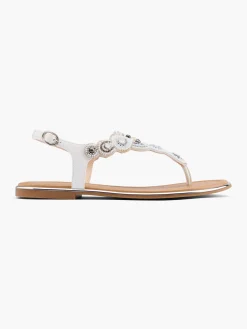 Clearance and White Jewelled Sandal Women Sandals·Flat Sandals