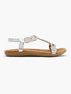 Hot Elasticated Back Flat Sandal with Clear Gem Detail Women Sandals·Flat Sandals