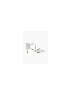 Best Glitter Pointed Toe Cross Over Strap Heel Women Heels·High Heels