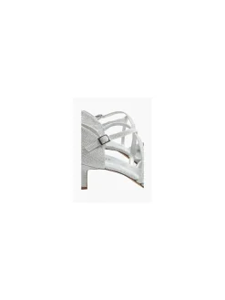 Best Glitter Pointed Toe Cross Over Strap Heel Women Heels·High Heels