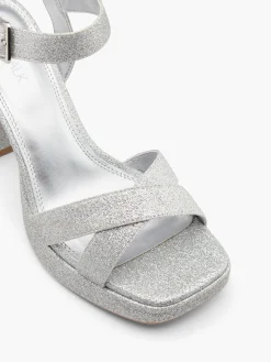Online Glittery Platform Heel with Ankle Strap Women Sandals·Heeled Sandals|Heels·Platform Heels