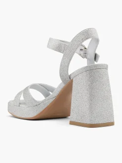 Online Glittery Platform Heel with Ankle Strap Women Sandals·Heeled Sandals|Heels·Platform Heels