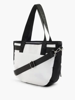 Hot Black and White Contrast Tote with Zipper Detail Women Bags·Tote Bags