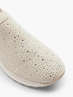 Slip On Knitted Trainer With Diamante Detail Women Trainers·Slip On Trainers