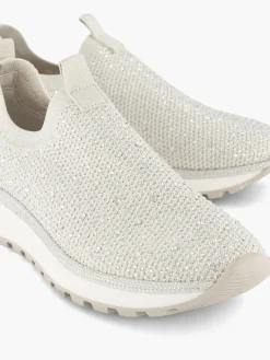 Slip On Knitted Trainer With Diamante Detail Women Trainers·Slip On Trainers