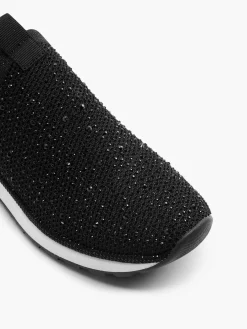 Slip On Knitted Trainer With Diamante Detail Women Trainers·Slip On Trainers