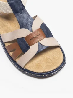 Sale Tan and Navy Comfort Sandal Women Sandals·Comfort Sandals|Loafers & Low Shoes·Comfort