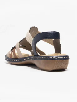 Sale Tan and Navy Comfort Sandal Women Sandals·Comfort Sandals|Loafers & Low Shoes·Comfort