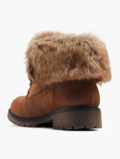 Sale Tan Faux Fur Collar Ankle Boot Women Boots·Winter Boots|Boots·Ankle Boots