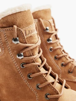 Tan Faux Fur Lined Leather Hiker Boot Women Boots·Winter Boots|Boots·Lace-Up Boots