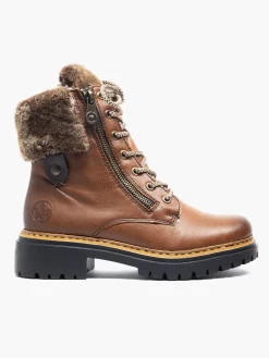 Tan Lace Up Faux Fur Lined Ankle Boot Women Boots·Ankle Boots