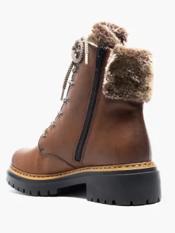 Tan Lace Up Faux Fur Lined Ankle Boot Women Boots·Ankle Boots