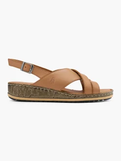 Online Tan Leather Cross Strap Sandals Women Sandals·Leather Sandals|Sandals·Comfort Sandals