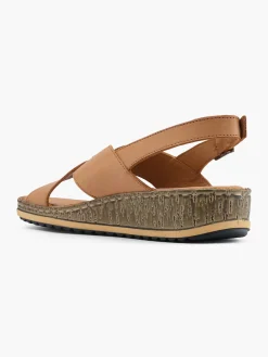 Online Tan Leather Cross Strap Sandals Women Sandals·Leather Sandals|Sandals·Comfort Sandals