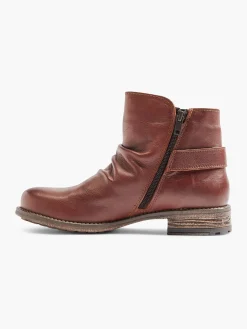 Hot Tan Leather Ruched Buckled Ankle Boot Women Boots·Leather Boots|Boots·Ankle Boots