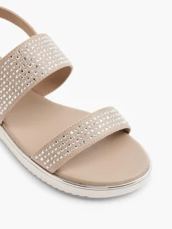 Best Diamante Sandal with Contrasting Platform Women Sandals·Flat Sandals