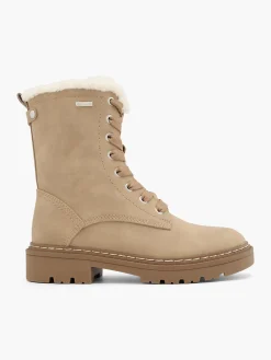 Hot Lace Up Ankle Boot with Faux Fur Lining Women Boots·Faux Fur Lined Boots|Boots·Ankle Boots