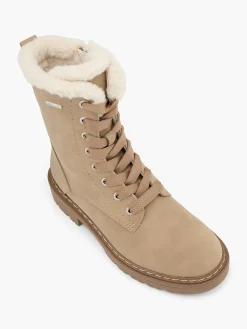Hot Lace Up Ankle Boot with Faux Fur Lining Women Boots·Faux Fur Lined Boots|Boots·Ankle Boots