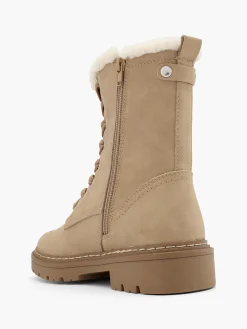 Hot Lace Up Ankle Boot with Faux Fur Lining Women Boots·Faux Fur Lined Boots|Boots·Ankle Boots