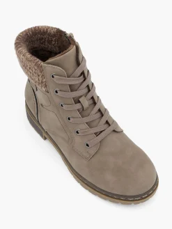 Best Lace Up Ankle Boots with Knitted Collar Women Loafers & Low Shoes·Comfort|Boots·Comfort Boots