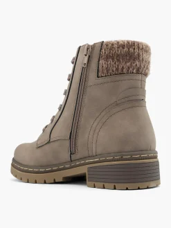 Best Lace Up Ankle Boots with Knitted Collar Women Loafers & Low Shoes·Comfort|Boots·Comfort Boots