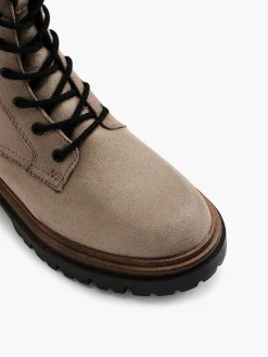 Online Lace Up Boot with Buckle and Strap Detail Women Boots·Biker Boots|Boots·Lace-Up Boots