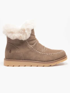 Clearance Suede Ankle Boot with Faux Fur Lining Women Boots·Faux Fur Lined Boots|Boots·Leather Boots