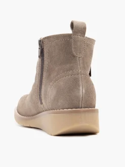 Outlet Suede Zip Detail Ankle Boot Women Boots·Heeled Boots|Boots·Leather Boots
