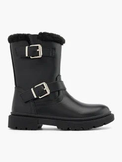 Hot Teen Girl Biker Ankle Boot With Faux Fur All Girls·Teens|Girls Shoes·Warm Lined Boots