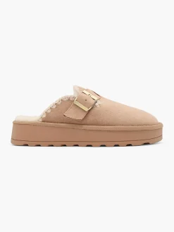 Online Warm Lined Slip On With Buckle & Stitch Detail Women Sandals·Mules|Loafers & Low Shoes·Slip On Shoes