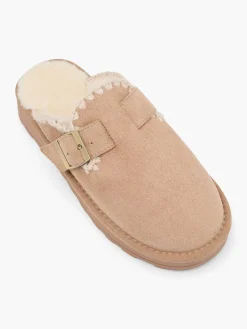 Online Warm Lined Slip On With Buckle & Stitch Detail Women Sandals·Mules|Loafers & Low Shoes·Slip On Shoes