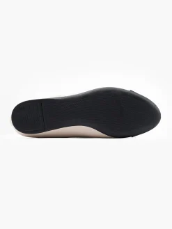 Discount White and Black Contrasting Ballerina with Bow Detailing Women Loafers & Low Shoes·Ballet Pumps