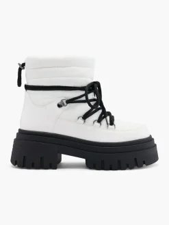 Online and Black Contrasting Lace Up Snow Boot Women Boots·Snow Boots|Boots·Chunky Boots