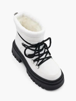 Online and Black Contrasting Lace Up Snow Boot Women Boots·Snow Boots|Boots·Chunky Boots