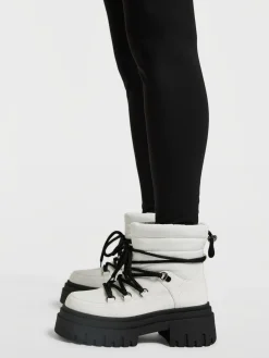 Online and Black Contrasting Lace Up Snow Boot Women Boots·Snow Boots|Boots·Chunky Boots