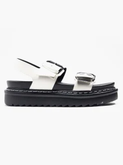 Best White Chunky Sandal with Contrasting Sole and Stitching Women Sandals·Chunky Sandals