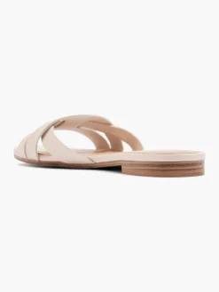 Sale White Interwoven Strapped Slip On Flat Sandal Women Sandals·Mules|Sandals·Flat Sandals