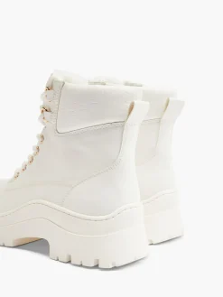 Best Lace Up Ankle Boot with Embossed Monogram Detail Women Boots·Lace-Up Boots|Boots·Ankle Boots
