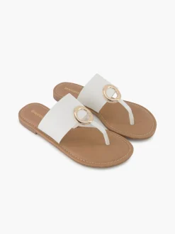 Best Metal Ring Toe Thong Flat Sandal Women Sandals·Flat Sandals