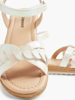 Hot Pearlised Ankle Strap Flat Sandal Kids All Girls·Kids|Girls Shoes·Sandals