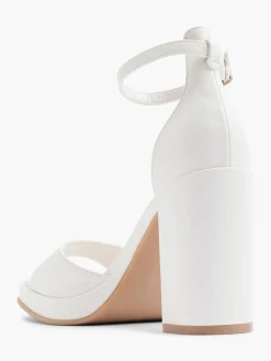 White Platform Heel with Ankle Strap Women Heels·High Heels|Heels·Platform Heels