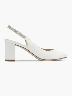 Hot Satin Wedding Collection Sling Back Heel with Diamante Detailing Women Heels·Slingback Heels|Heels·High Heels