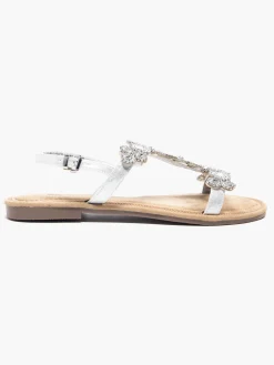Slingback Strapped Sandal with Gem Detail Women Sandals·Flat Sandals