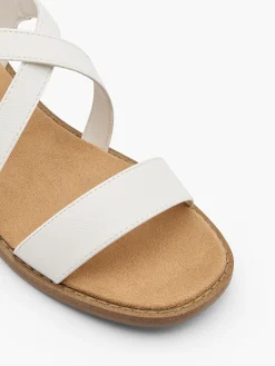 Hot Strappy Sandal with Buckle Detail and Wooden Effect Heel Women Sandals·Flat Sandals